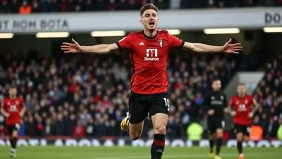 Marcus Tavernier netted Bournemouth's opening goal from a deflected effort at the back post in the Premier League fixture...